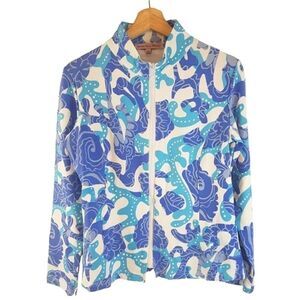 Barbara Gerwit Womens XS Full Zip Resort Jacket- Micro Terricloth - Nautical